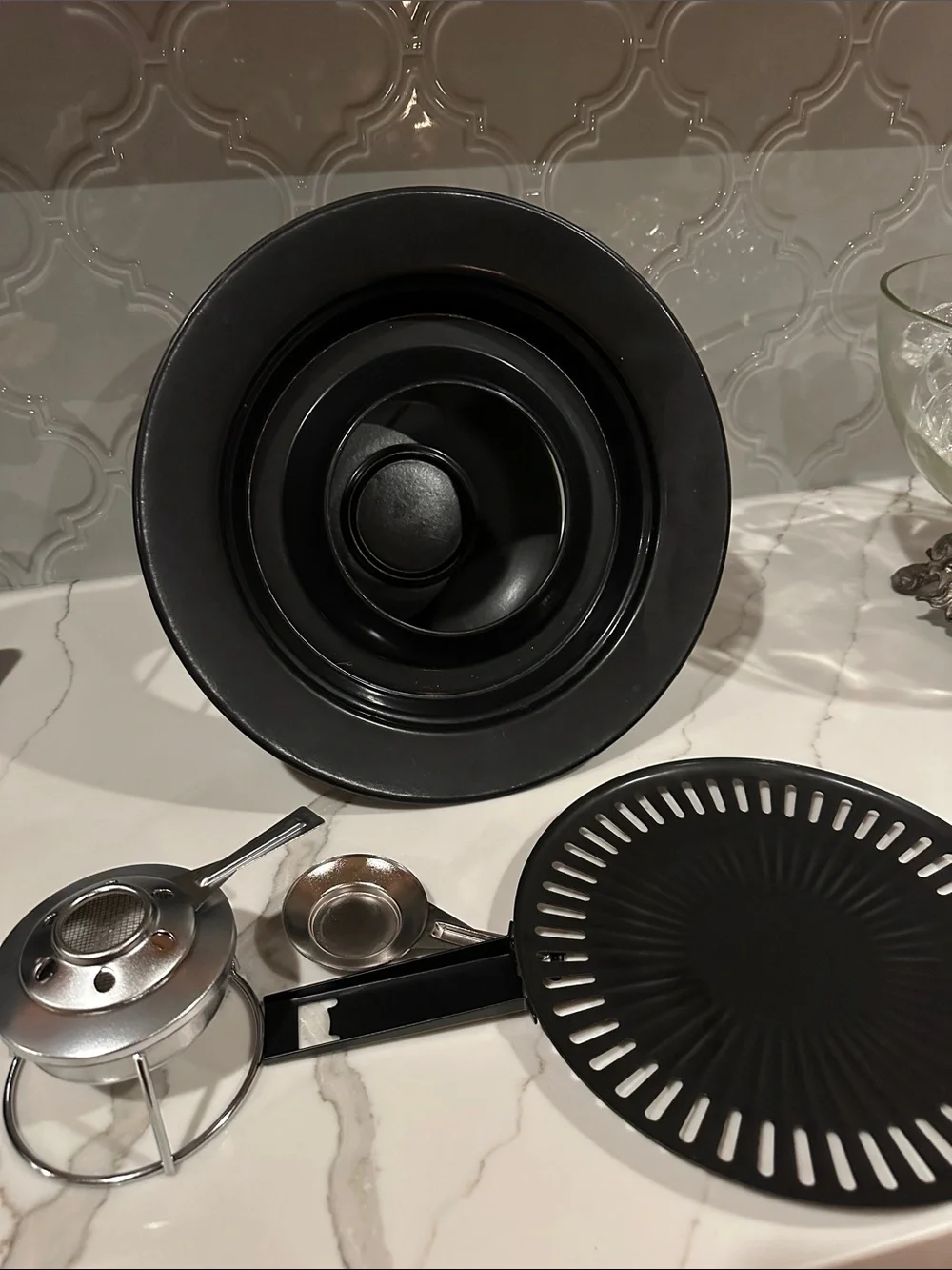 IKEA Portable Black Tabletop Grill with Fuel Tray